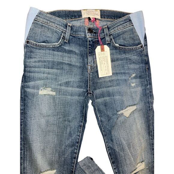 Current/Elliott X Hatch Distressed Cropped Denim Maternity Jeans - Picture 2 of 6